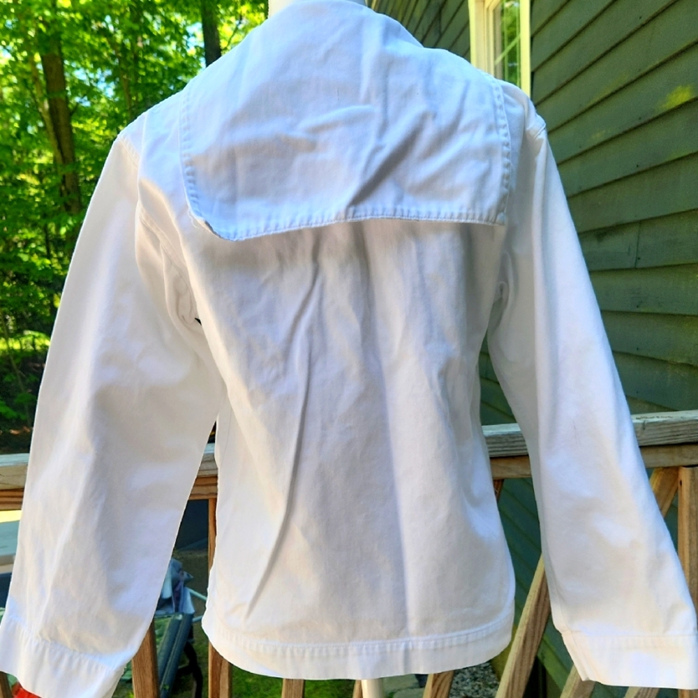 Rare 40s Vintage White Long Sleeve True Sailor Uniform Top Quality Collectible